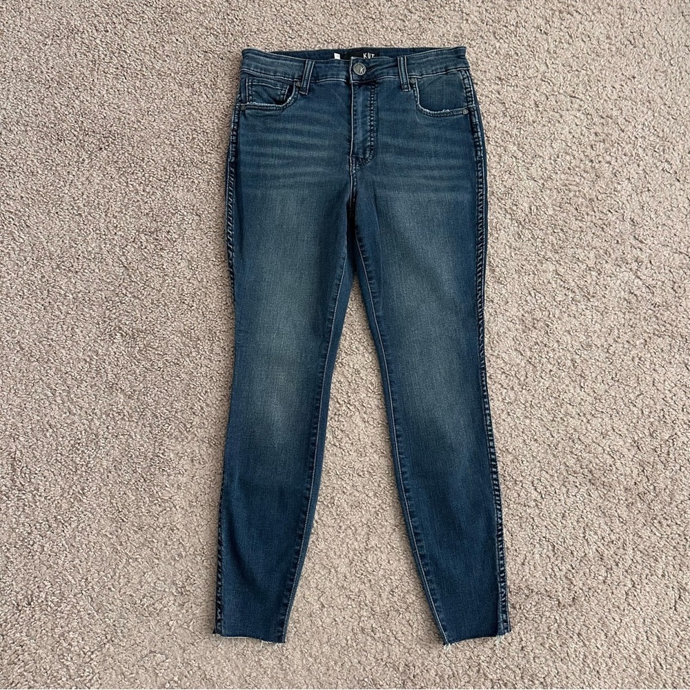 Kut from the Kloth Donna Fab Ab Ankle Skinny High Rise Petite Jeans Dark Wash 2P